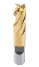 3/8'' Dia, 3/8'' Shk Dia, 3/4'' Flt Length, 2-1/2'' Oal, H.S.S. Finishing, Tin Coating End Mill, 1400-3209
