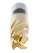 3/8'' Dia, 3/8'' Shk Dia, 3/4'' Flt Length, 2-1/2'' Oal, H.S.S. Finishing, Tin Coating End Mill, 1400-3209