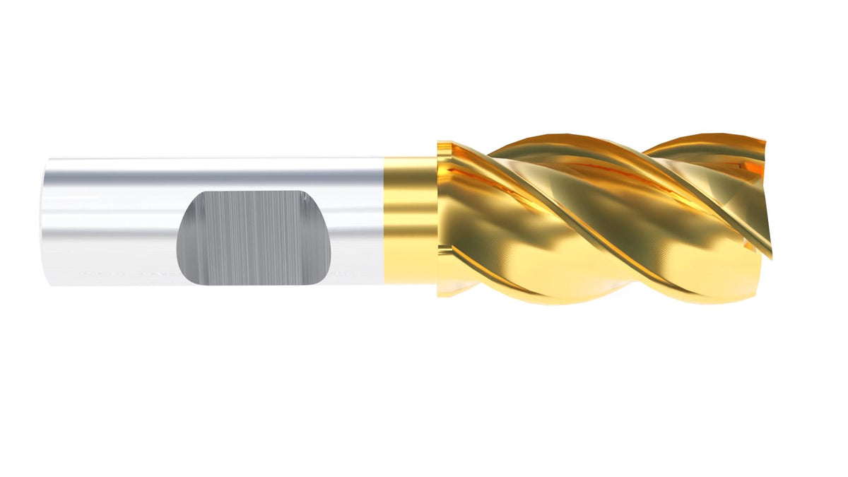 H.S.S. End Mills, TIN Coated, 4 Flute