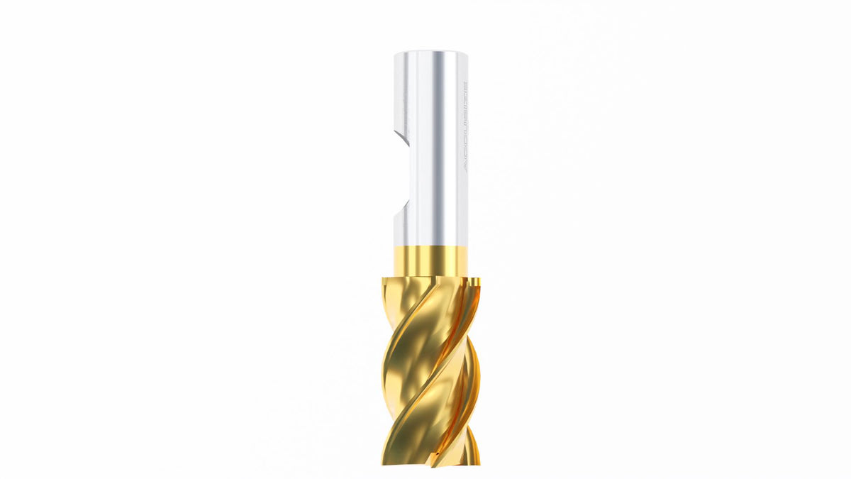 H.S.S. End Mills, TIN Coated, 4 Flute