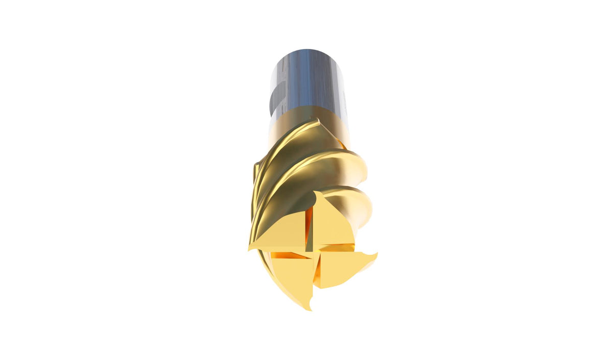 1'' Dia, 3/4'' Shk Dia, 1-7/8'' Flt Length, 4-1/8'' Oal, H.S.S. Finishing, Tin Coating End Mill, 1400-3220