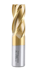 Fraises d'extrémité H.S.S., revêtues d'étain, 4 cannelures