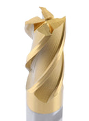 Fraises d'extrémité H.S.S., revêtues d'étain, 4 cannelures