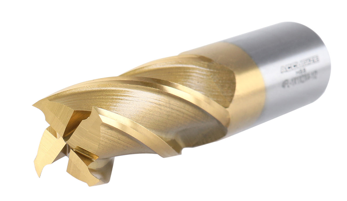 H.S.S. End Mills, TIN Coated, 4 Flute