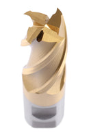 Fraises d'extrémité H.S.S., revêtues d'étain, 4 cannelures