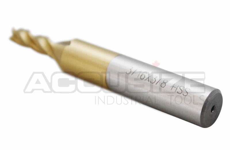 H.S.S. End Mills, TIN Coated, 4 Flute
