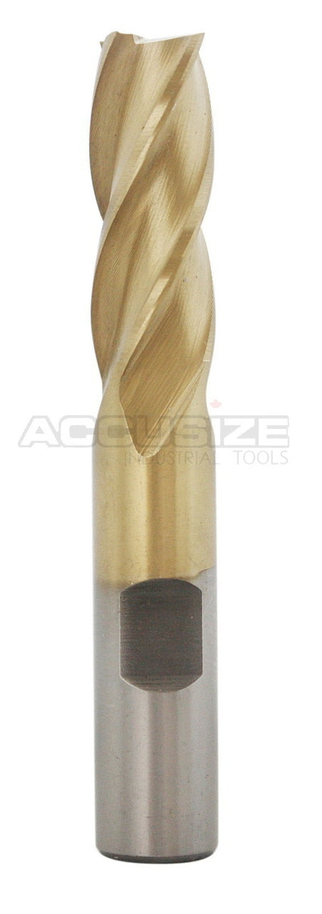 H.S.S. End Mills, TIN Coated, 4 Flute