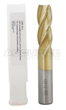 Fraises d'extrémité H.S.S., revêtues d'étain, 4 cannelures