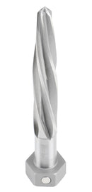 Alésoir à pont, alésoir d'alignement H.S.S., flûte spirale, tige hexagonale