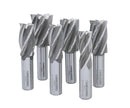 6 Pc Multi Flute Bridgeport H.S.S. End Mills Set, 3/4'' Shank, 4 and 6 Flute, Cutting Dia from 3/4'' to 1-1/2'', 1822-0206