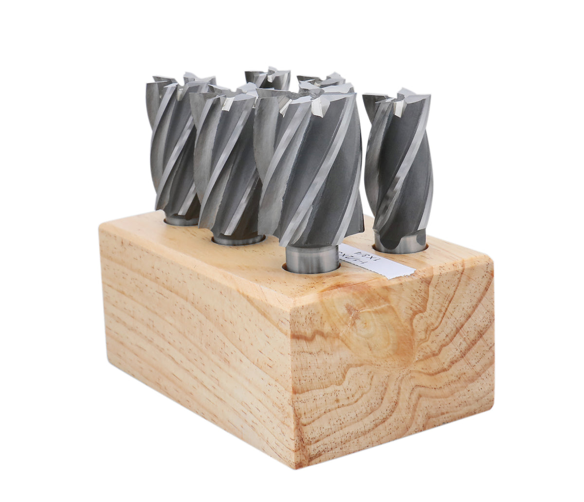 6 Pc Multi Flute Bridgeport H.S.S. End Mills Set, 3/4'' Shank, 4 and 6 Flute, Cutting Dia from 3/4'' to 1-1/2'', 1822-0206