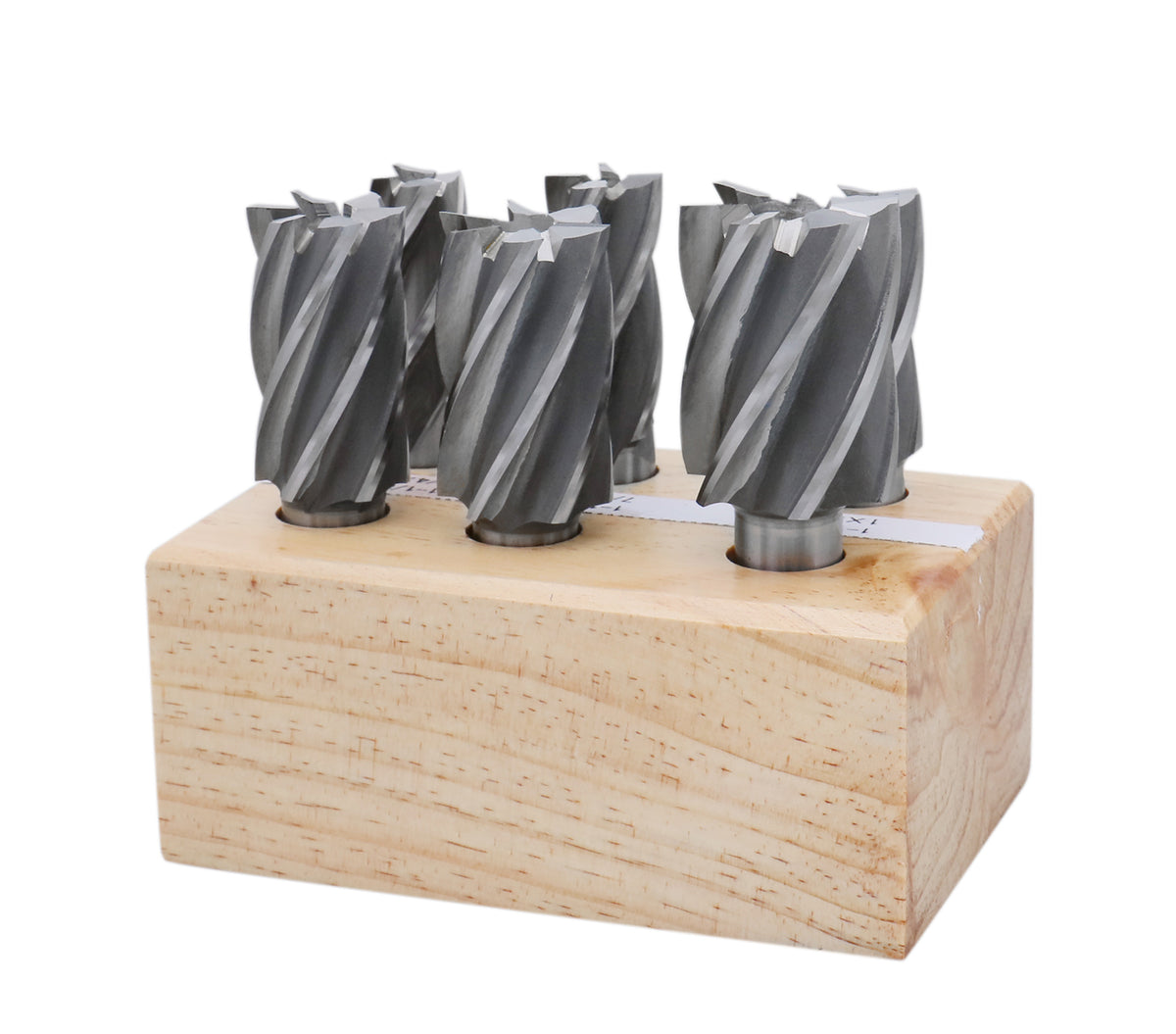 6 Pc Multi Flute Bridgeport H.S.S. End Mills Set, 3/4'' Shank, 4 and 6 Flute, Cutting Dia from 3/4'' to 1-1/2'', 1822-0206
