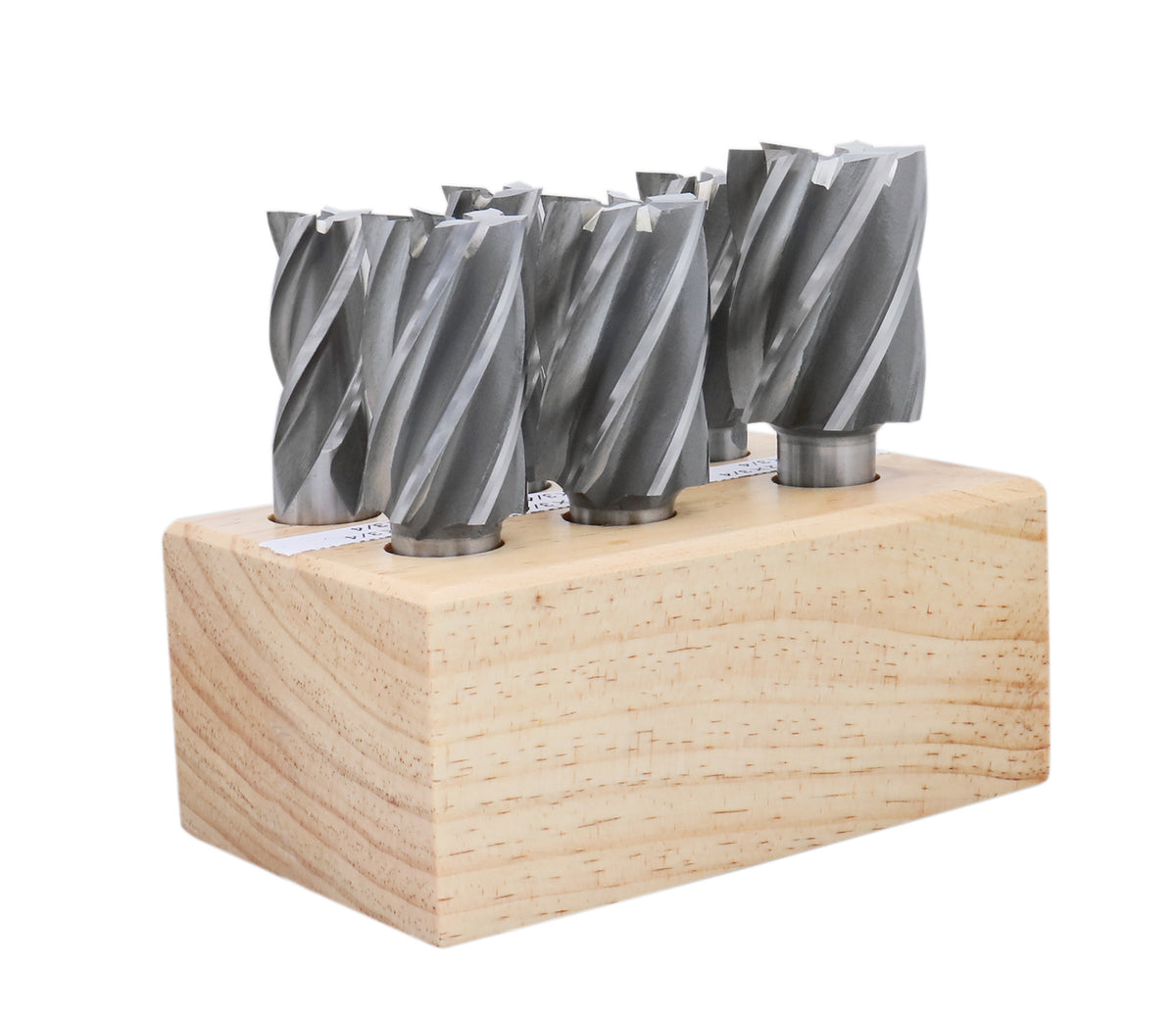 6 Pc Multi Flute Bridgeport H.S.S. End Mills Set, 3/4'' Shank, 4 and 6 Flute, Cutting Dia from 3/4'' to 1-1/2'', 1822-0206
