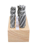 6 Pc Multi Flute Bridgeport H.S.S. End Mills Set, 3/4'' Shank, 4 and 6 Flute, Cutting Dia from 3/4'' to 1-1/2'', 1822-0206