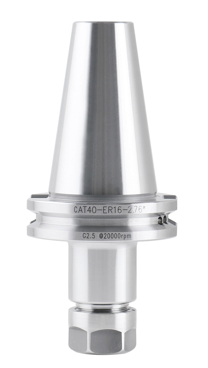 Cat40 to Er16, 2.76'', Premium Cat40 V-Flange Collet Chucks, Balanced to 20,000 RPM at G2.5, 2001-0005