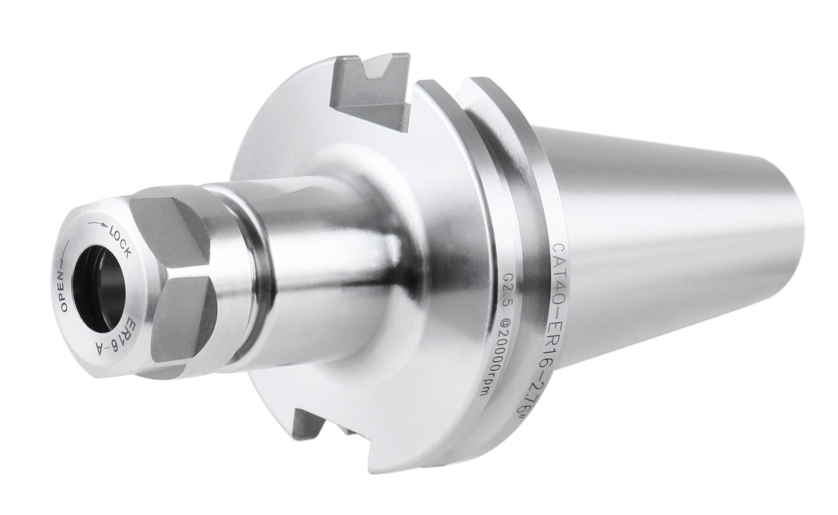 Cat40 to Er16, 2.76'', Premium Cat40 V-Flange Collet Chucks, Balanced to 20,000 RPM at G2.5, 2001-0005
