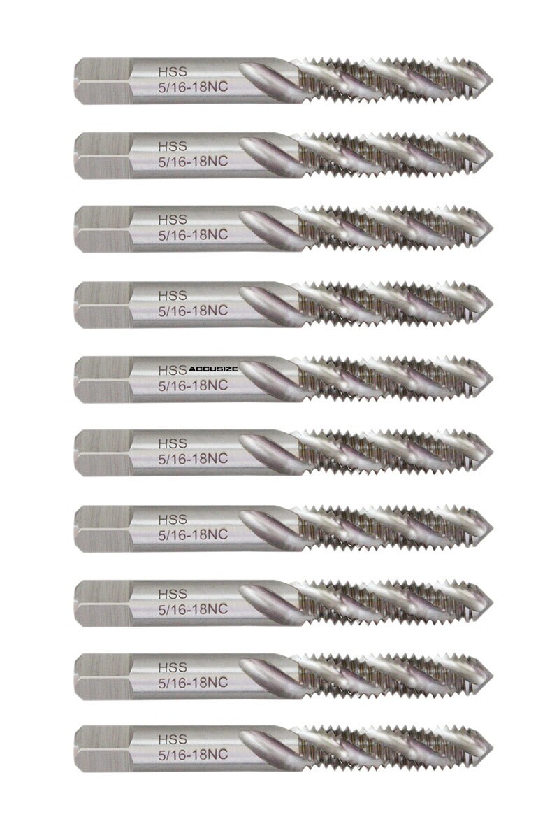 Tarauds à flûte spirale HSS, ANSI, sol, 10 pcs/set ou 5 pcs/set