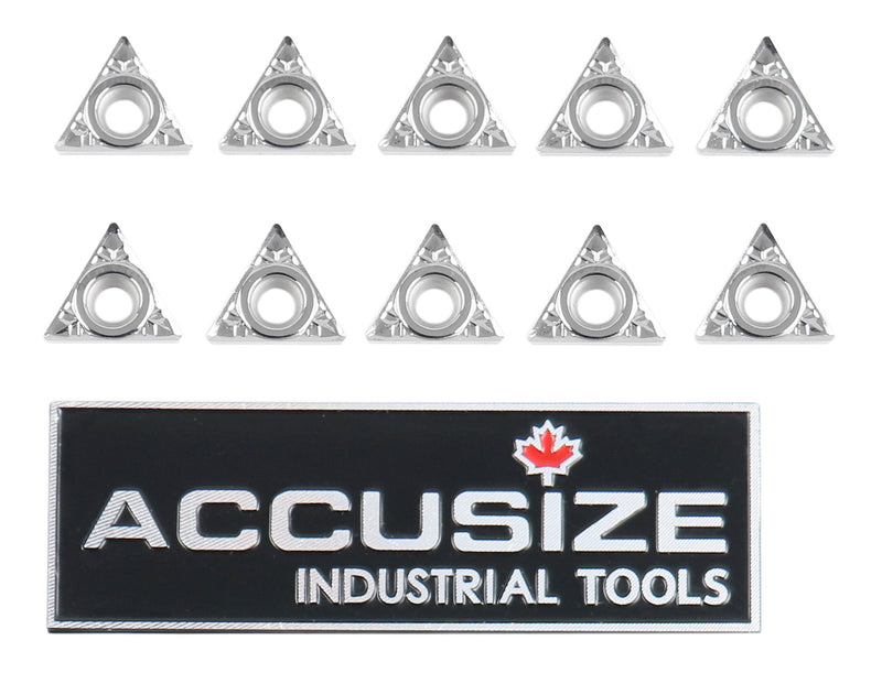Carbide Inserts, TCGX, for Machining Aluminum, 10 Pcs/Set