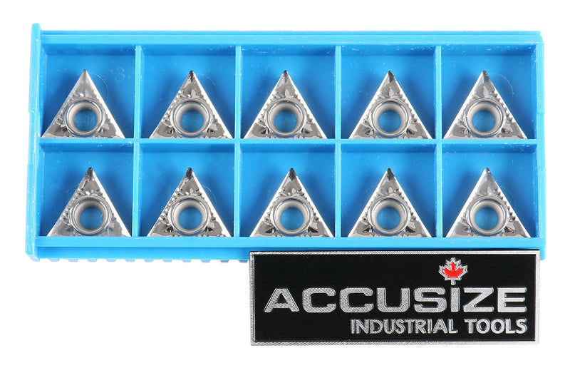 Carbide Inserts, TCGX, for Machining Aluminum, 10 Pcs/Set