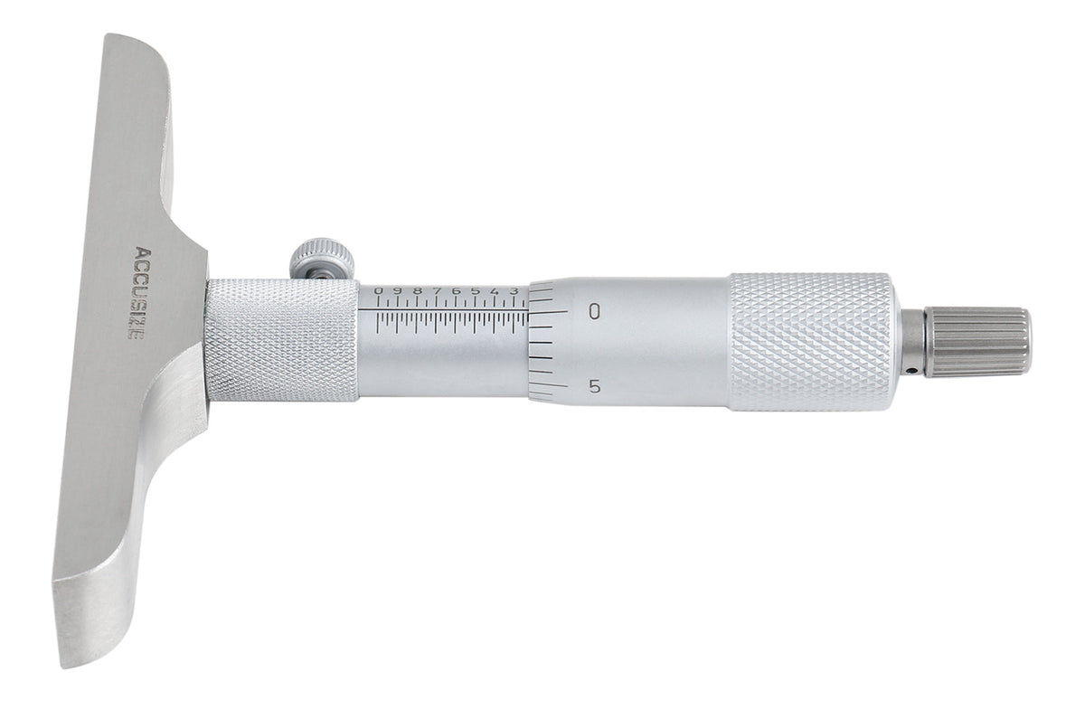 0-6'' by 4'' Base Depth Micrometer, 0.001'' Resolution, 6 Rods, 2025-4201