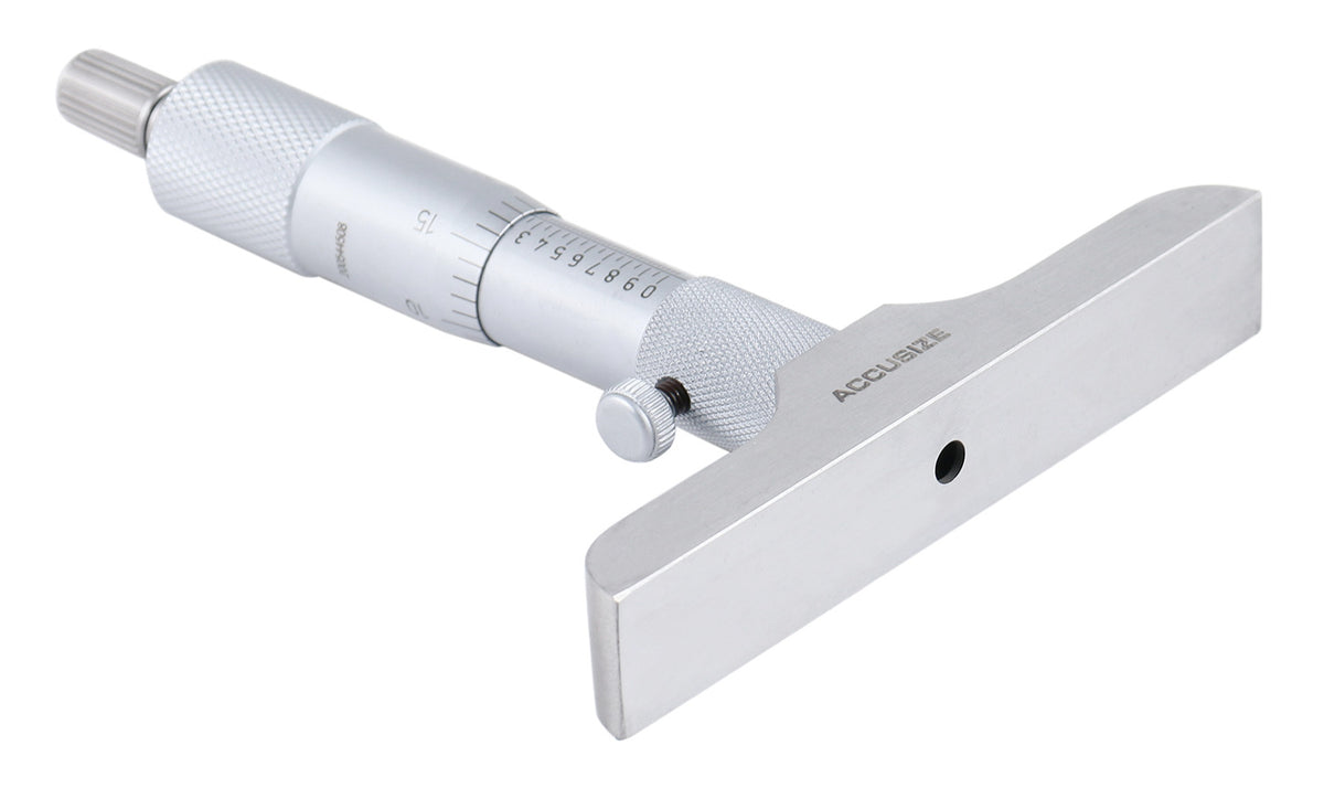 0-6'' by 4'' Base Depth Micrometer, 0.001'' Resolution, 6 Rods, 2025-4201