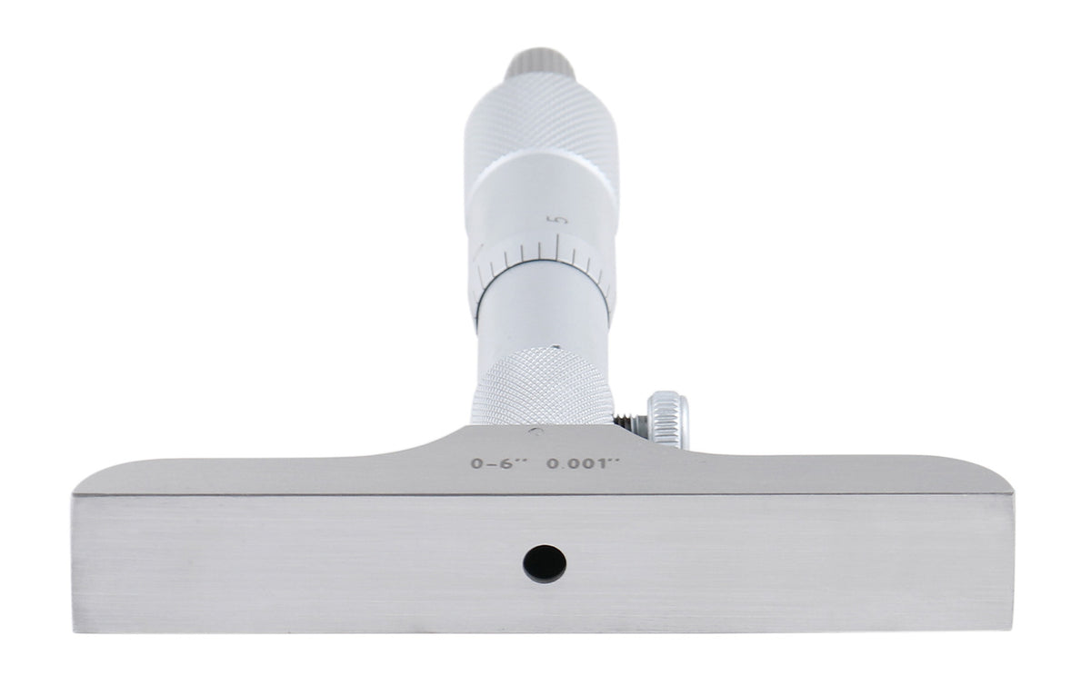 0-6'' by 4'' Base Depth Micrometer, 0.001'' Resolution, 6 Rods, 2025-4201