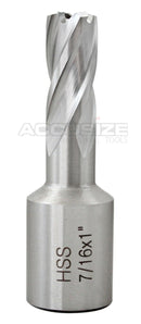 Fraises annulaires H.S.S. de 1" Profondeur de coupe, avec tige Weldon 3/4" ou 1-1/4 po, Ground CBN, ANSI STANDARD