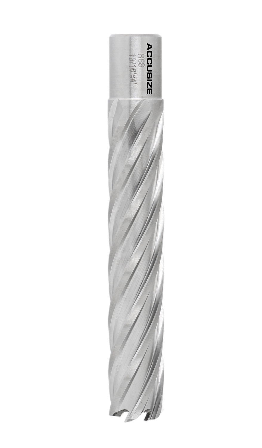 Accusize Industrial Tools 13/16" Cutting Dia x 4" Cutting Depth with 3/4" Weldon Shank High Speed Steel Slugger Cutter, CBN Ground, 2084-2018