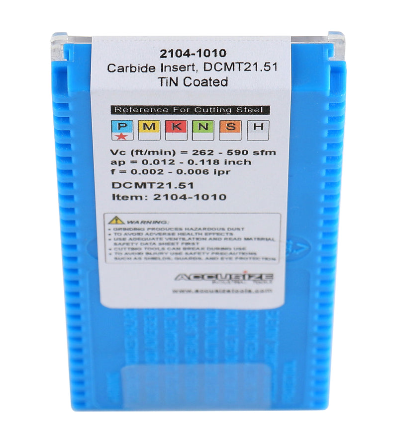 DCMT Carbide Inserts TiN Coated, 10 Pcs/Box