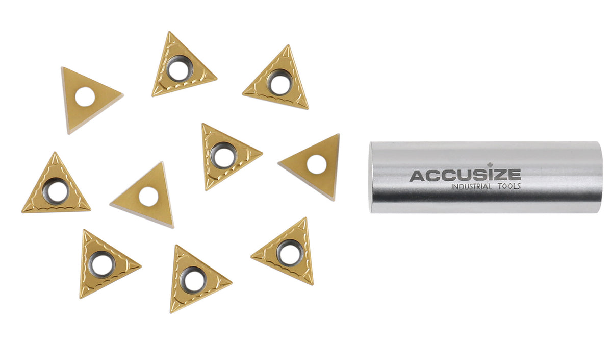 Carbide Inserts, TCMT, TiN / CVD Coated, 10 PCS/SET