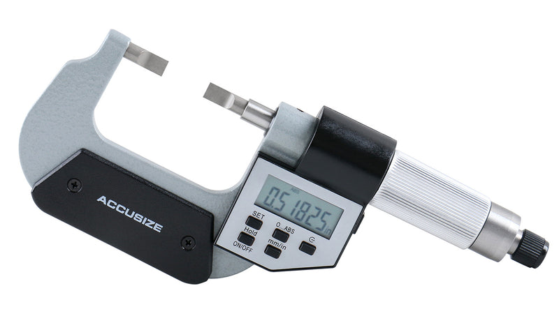 0-1''/0-25 mm by 0.00005''/0.001 mm Electronic Digital Blade Micrometer, 2312-1010