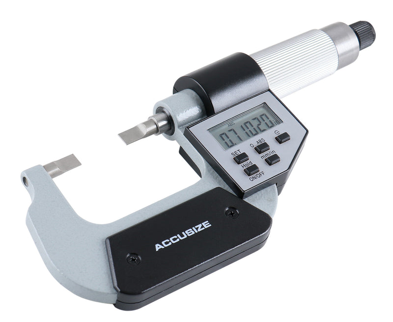 0-1''/0-25 mm by 0.00005''/0.001 mm Electronic Digital Blade Micrometer, 2312-1010