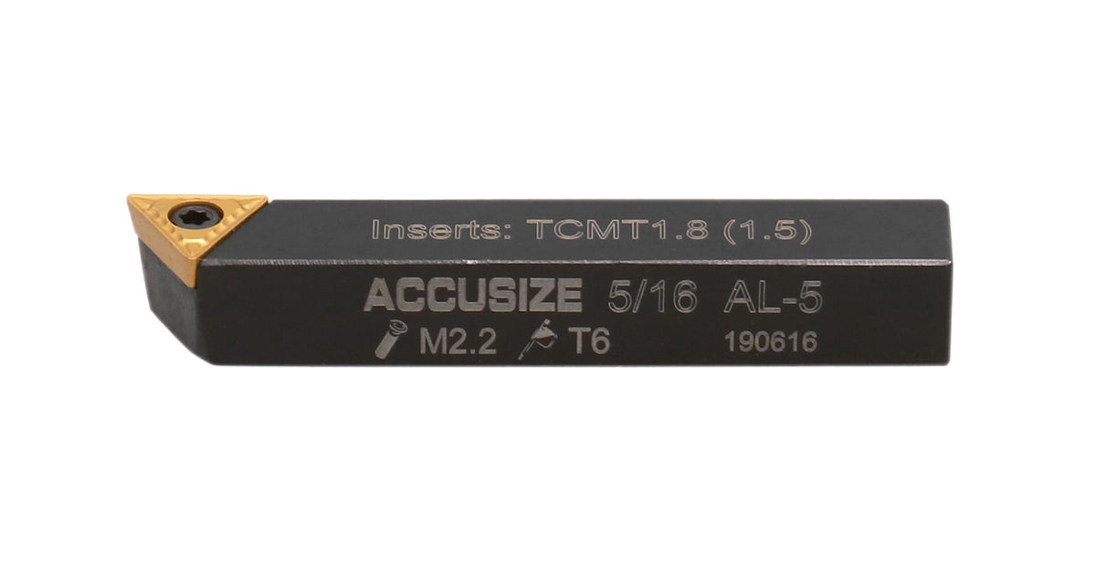 5/16'' by 2'' Oal 5 Pc Indexable Turning Tool Set with Tcmt1.8(1.5) Carbide Inserts, 2380-5042