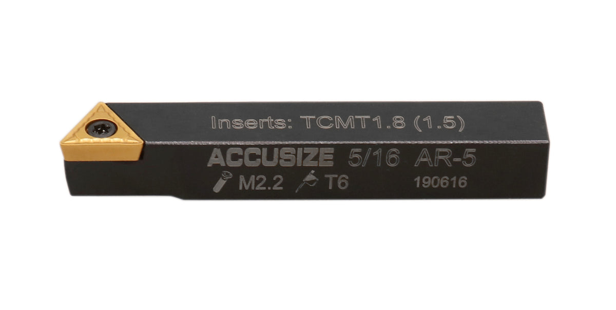 5/16'' by 2'' Oal 5 Pc Indexable Turning Tool Set with Tcmt1.8(1.5) Carbide Inserts, 2380-5042