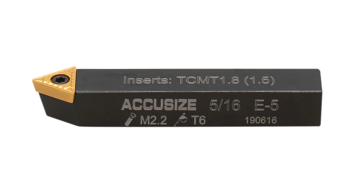 5/16'' by 2'' Oal 5 Pc Indexable Turning Tool Set with Tcmt1.8(1.5) Carbide Inserts, 2380-5042