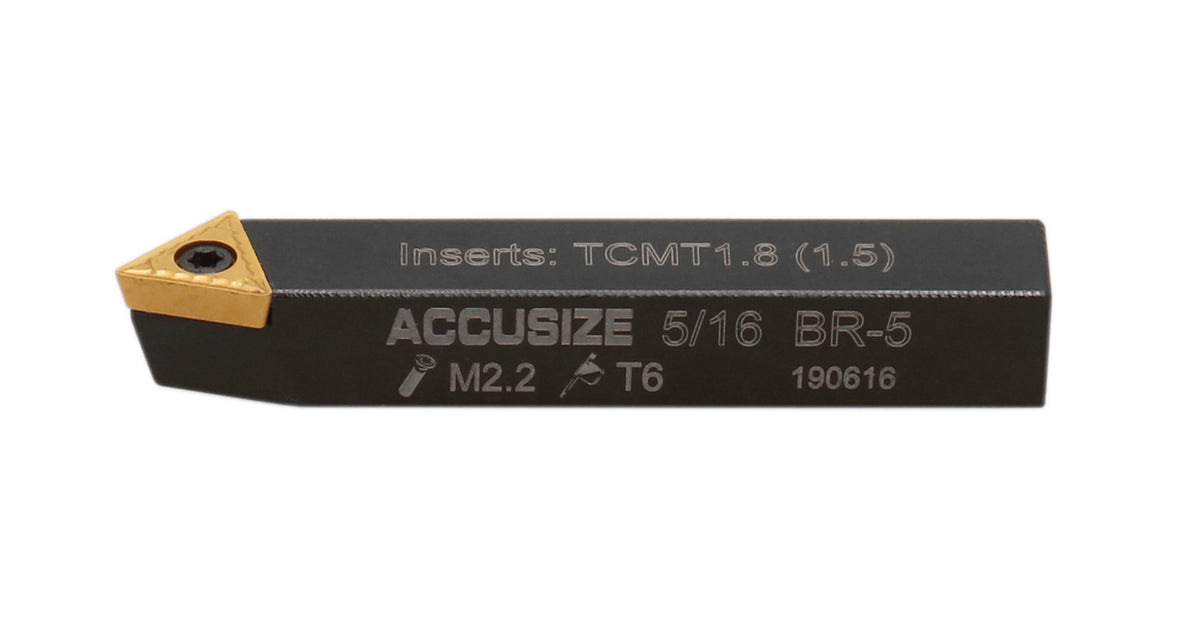 5/16'' by 2'' Oal 5 Pc Indexable Turning Tool Set with Tcmt1.8(1.5) Carbide Inserts, 2380-5042