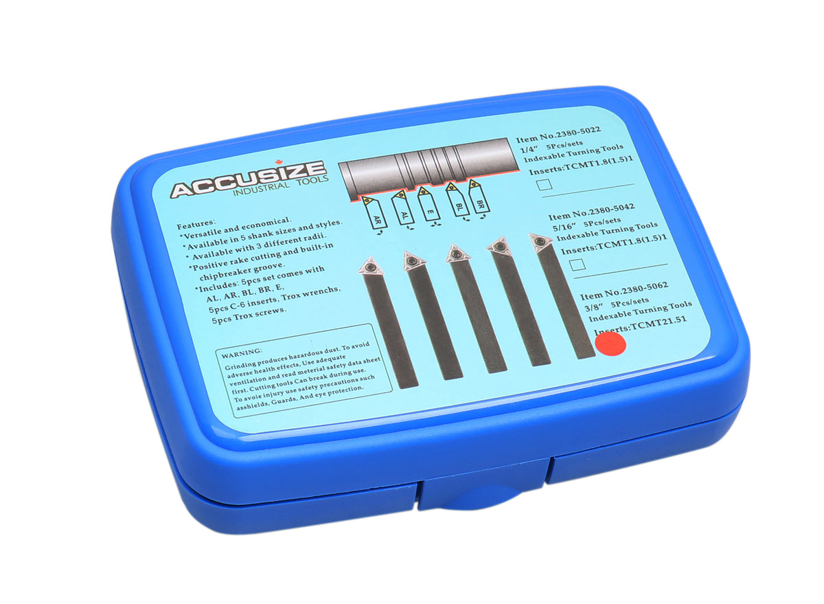 3/8'' 5 Pc Indexable Turning Tool Set, 2380-5062