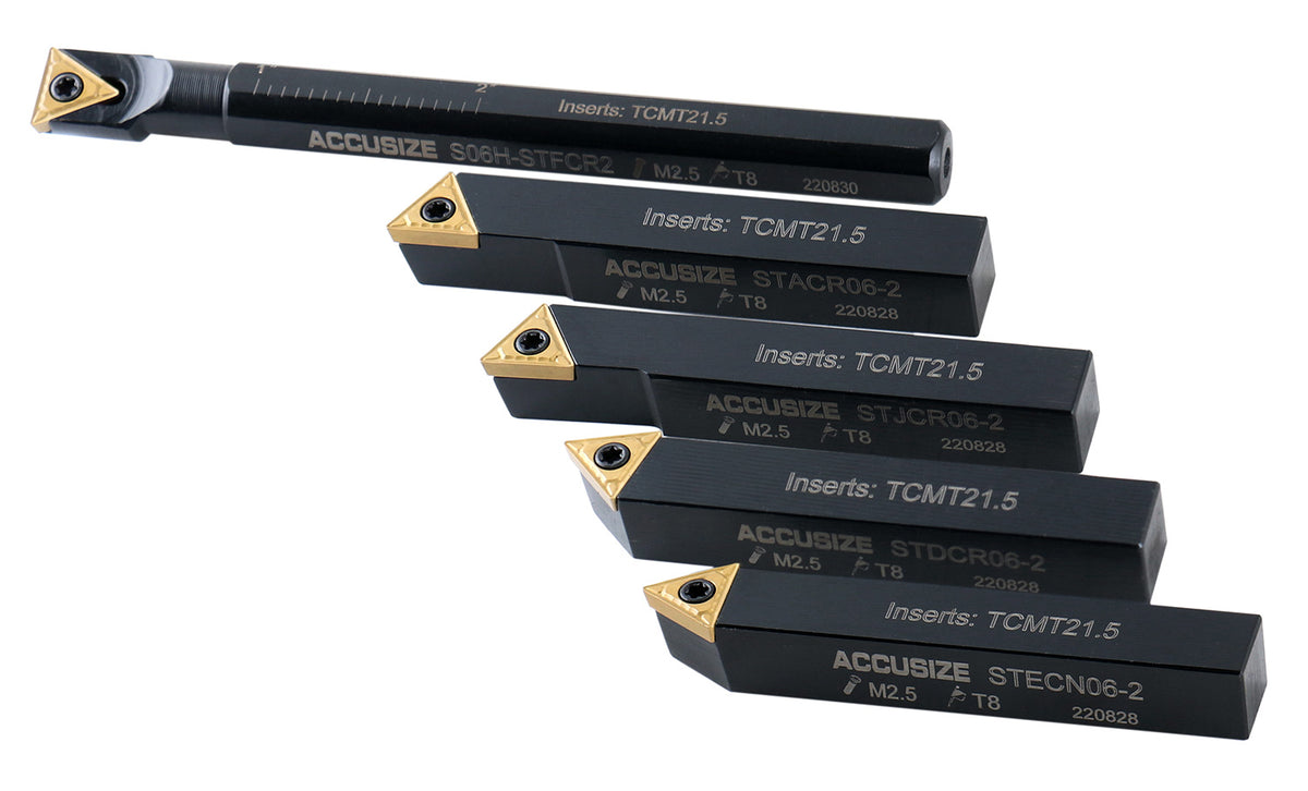 3/8" 5ps/set Indexable Turning Tool Set (4Ps turning + 1 PC boring), 2386-0038