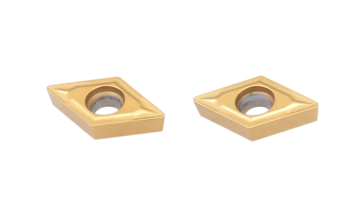 2 pièces de chaque type d'inserts en carbure pour les jeux d'outils de tournage en carbure Accusize 7ps indexables, enduit CVD et revêtu d'étain, total de 10 pièces