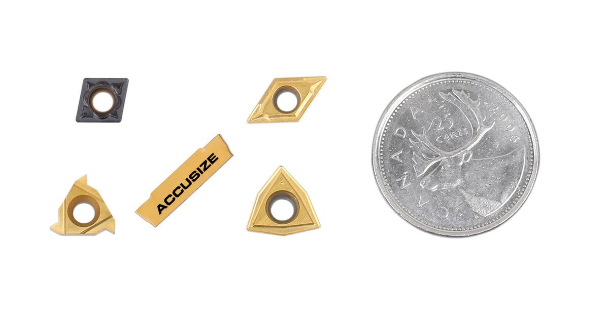 2 pièces de chaque type d'inserts en carbure pour les jeux d'outils de tournage en carbure Accusize 7ps indexables, enduit CVD et revêtu d'étain, total de 10 pièces