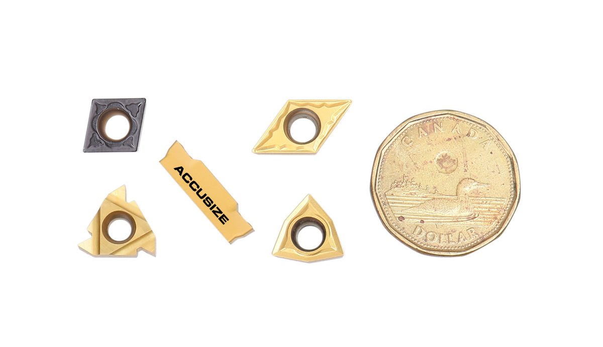 2 pièces de chaque type d'inserts en carbure pour les jeux d'outils de tournage en carbure Accusize 7ps indexables, enduit CVD et revêtu d'étain, total de 10 pièces