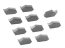 Self-Lock Carbide Cut-off GTN Carbide Inserts, 0 Degree Angle, for Cutting Steel, Aluminum or Stainless Steel 10Pcs/Set