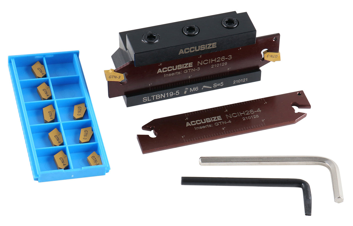 3/4'' Self-Lock Block Sltbn19-5 with 5 Pcs Gtn-3 Inserts, 5 Pcs Gtn-4 Inserts, Blade Ncih26-3 and Blade Nich26-4, 2410-0013