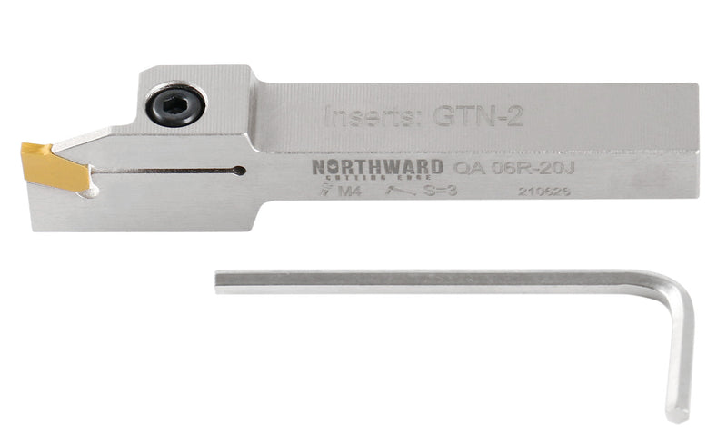 thumbnail interactive-video image 1 of Accusize 3/8 X 1/2 Heavy Duty Indexable Grooving Holder With GTN-2 Carbide Insert - QA Series Tool 1 of 3