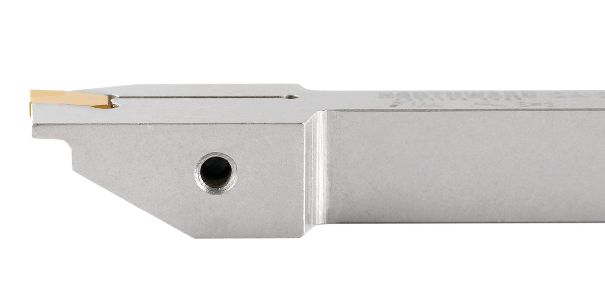 3/8'' by 1/2'' Heavy Duty Indexable Grooving/Parting Holder with a Gtn-2 Tin Coated Carbide Insert, 2415-5022