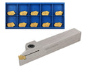 Porte-rainures et coupures indexables robustes avec embouts GTN extra 10 enrobés en carbure étN, 3/8", 1/2', 3/4", & 1", main droite