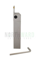 Porte-rainures et coupures indexables robustes avec embouts GTN extra 10 enrobés en carbure étN, 3/8", 1/2', 3/4", & 1", main droite