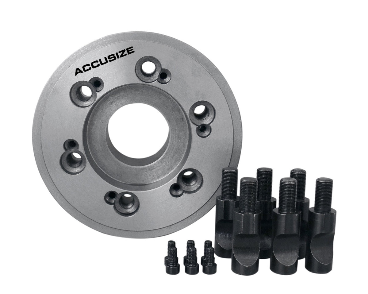 Fully Machined Lathe Chuck Back Plate, D1 Type Adapter for Most 4 Jaw Independent Chucks