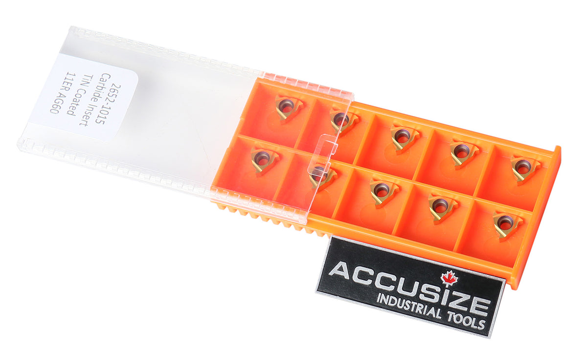 AG60, A60, Carbide Threading Inserts, TiN Coated, 10 Pcs/Box