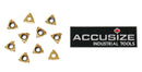 AG60, A60, Carbide Threading Inserts, TiN Coated, 10 Pcs/Box
